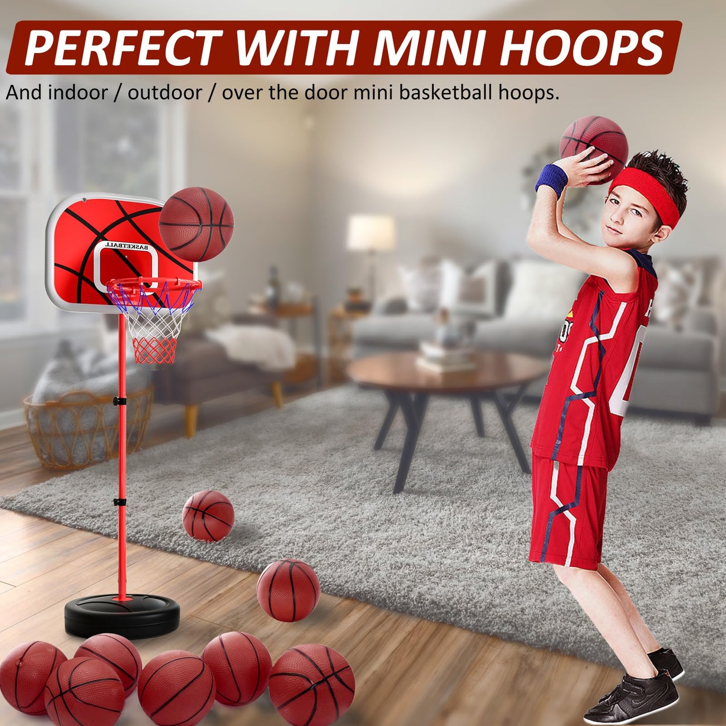 40Pcs 6'' Inflatable Mini Basketball Balls Bulk Inflatable Small Basketball Set, PVC Small Basketball for Over The Door Basketba