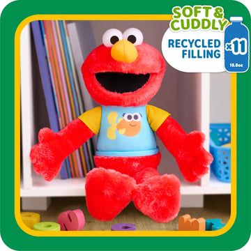 Just Play Sesame Street 13-inch Plush Elmo Toy with Lights & Sounds, Soft Red Fabric, Model 57651, Perfect for Kids 18 Months+