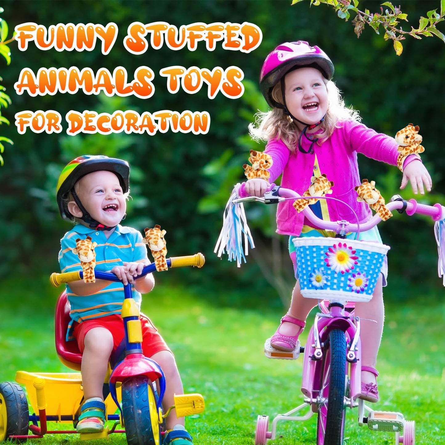 Lenwen 8 Pcs Giraffe Stuffed Animals Slap Bracelets For Kids Plush Animal Cute Wrist Slap Bands For Birthday Party Favors Boys G