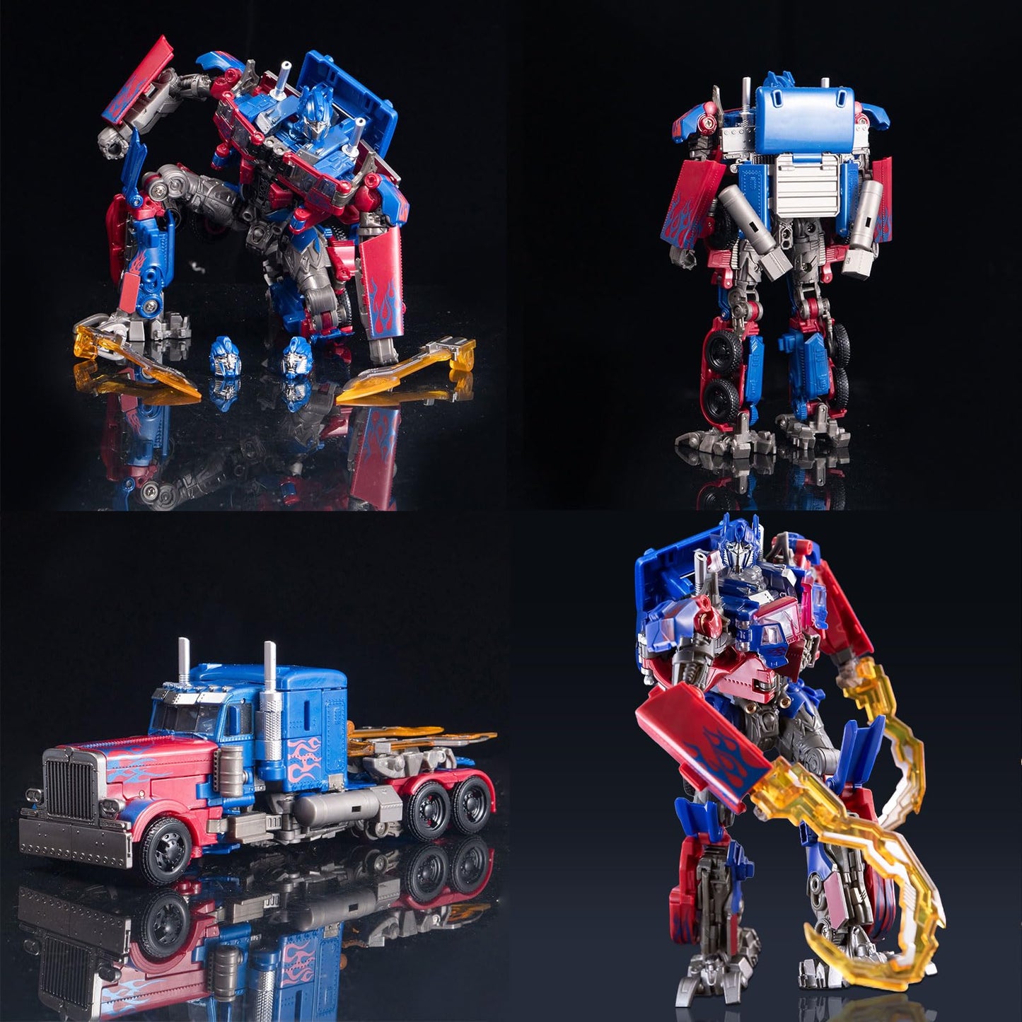 QCCX F-1 Deformation Car Robot Toy - Blue ABS Plastic & Alloy, Action Figure with 2 Extra Heads
