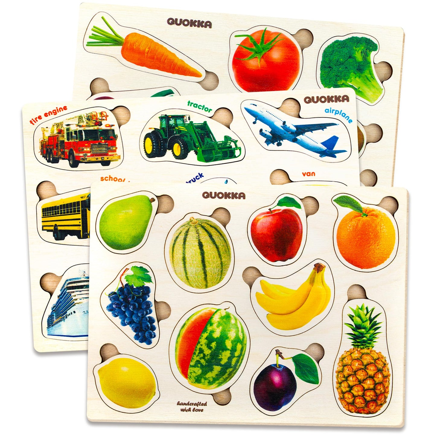 Quokka Wooden Puzzles For Toddlers 1-3 - 3Xset Kids Puzzles Ages 2-4 - Montessori Toy Puzzles For Toddlers 3-5 - Wood Toy Learni
