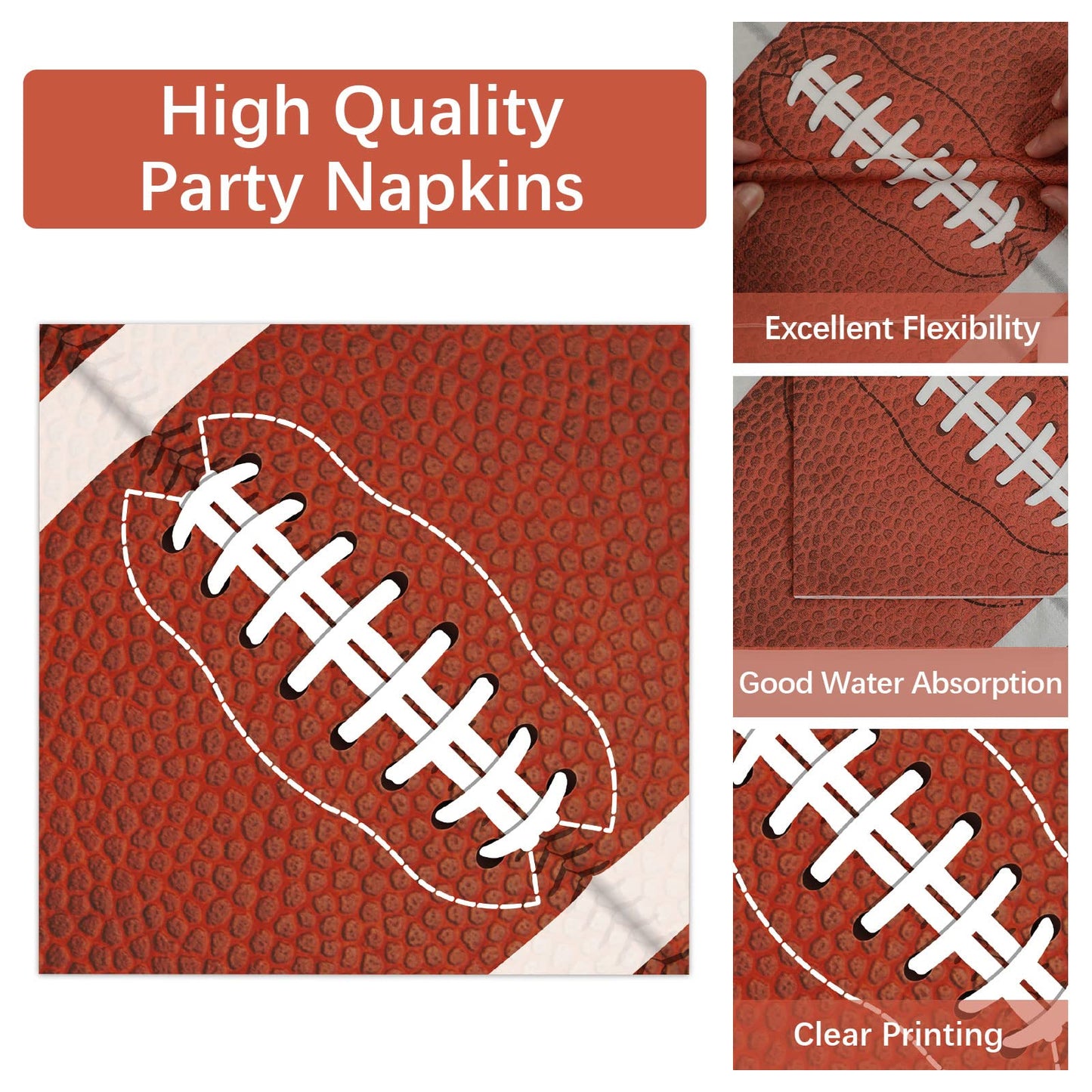 100Pcs Football Party Plates And Napkins Tableware Set For 25 Guests Football Birthday Party Pape Supplies Favors For Sports Fan
