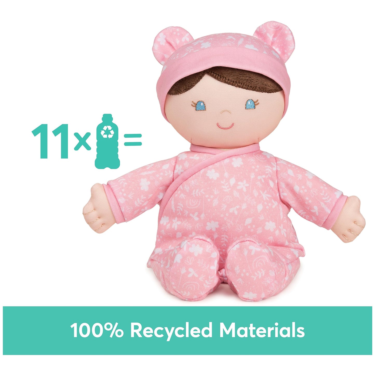 GUND Baby Sustainable Plush Doll, 12" Pink Baby Doll Made from 100% Recycled Materials for Newborns and Toddlers, Model 6067310