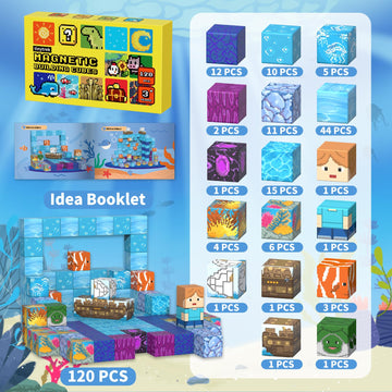 Tinytrek Magnetic Blocks-120Pcs Ocean Quest Set