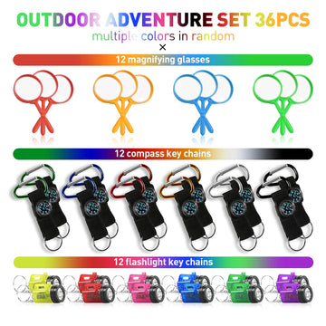 PROLOSO Nature Exploration Kit Outdoor Games Party Favors Toys for Kids Perfect for Adventure Theme Parties, Explorer, Camping,