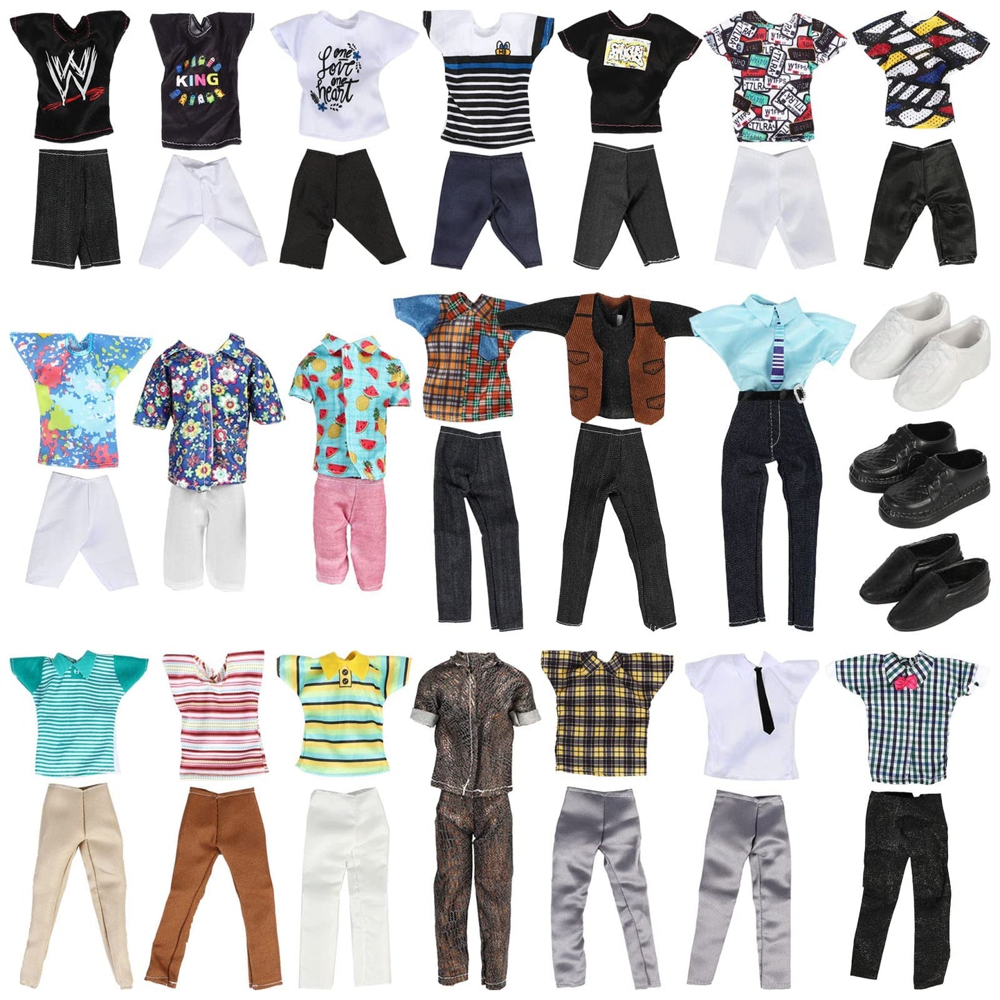 Sotogo 42 Pieces Doll Clothes For 12 Inch Boy Doll Include 19 Sets Doll Clothes Casual Clothes Career Clothes Jacket Pants Outfi
