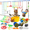 Ninja Warrior Obstacle Course For Kids-Ninja Slackline With Multiple Accessories For Kids,Contain Swings,Rope Ladders,Rings,Ninj