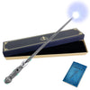 ChampWe Light Up Magic Wizard Wand Rechargeable Illuminating Toy for Kids Witch Collection Cosplay Accessories with Spellbook and Gift Box (cutting edge)