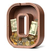 Summidate Wooden Letter Piggy Bank Extra Thick Large Capacity Piggy Bank for Kids Boys Girls Toddler Alphabet O Money Bank| Coin Box Birthday Christmas Festival
