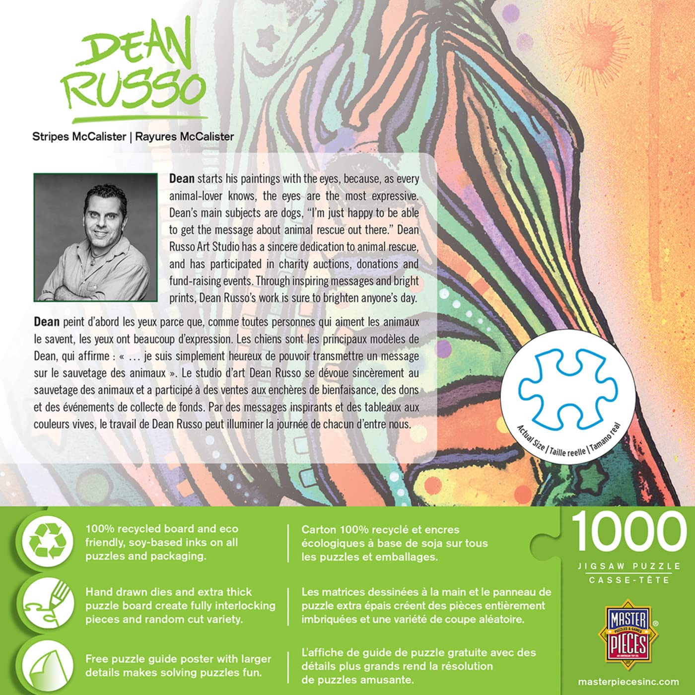 MasterPieces 1000 Piece Jigsaw Puzzle for Adults, Family, Or Youth - Stripes Mccalister - 19.25x26.75