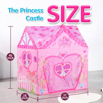 Play 10 Kids Tent, Princess Castle Pink Tent For Kids, Kids Playhouse Kids Play Tent, Kids Tent Indoor Playhouse For Kids Outdoor, 37 * 28 * 40Inch,Big Enough For 2-3 Little Kids Play Together