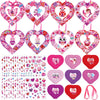 DoubleFill 24 Sets Valentines Day Crafts Kit Make Your Own Heart Wreath Ornaments Valentines DIY Card Cute Stickers Bulk Valent