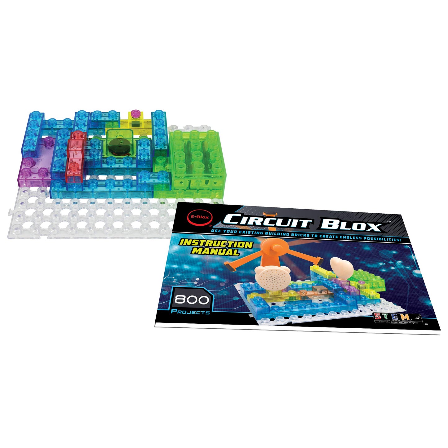 E-Blox Circuit Blox Builder - 800 Projects Circuit Board Building Blocks Coding Kit Toys Set For Kids Ages 8+, Cb-0187
