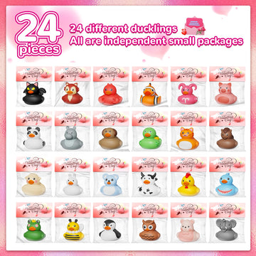 Konijiwa Valentines Day Gifts For Kids Includes 24 Pack Rubber Duck And Valentine Cards, School Valentine'S Day Party Exchanges