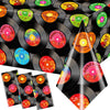3Pcs Rock And Roll Party Tablecloth, 1950'S Rock And Roll Music Party Decorations Plastic Rectangular Record Table Covers For 50