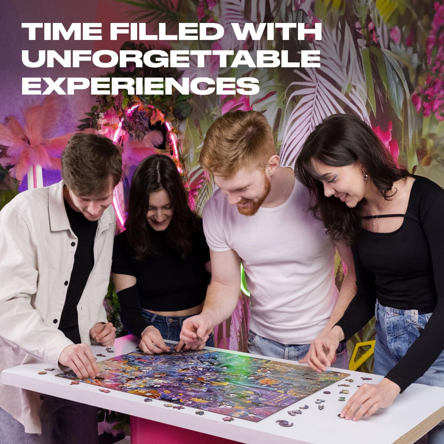 Unidragon Original + Ic4 Design Wooden Jigsaw Puzzle For Adults And Kids, Puzzle Board Game, Quezzle Space Adventures, Full Pack, 1000 Pieces, 28.2 By 19.6 Inches
