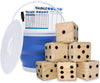 GETMOVIN SPORTS Natural Yardzee and Yard Farkle Dice Set (All Weather) Roll Bucket and Scorecard - Includes 6 Dice, Dry Erase Sc