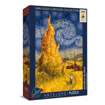 Antelope 1000 Piece Puzzle for Adults, Van Gogh Jigsaw Puzzles by Artist Alireza Karimi Moghaddam, Paper, Autumn in The Arles, 2