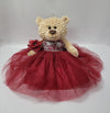 Kinnex Collections by Amanda 20 inch Quince Anos Teddy Bear with Dress (Centerpiece) ~ B16632-7 (Burgundy)