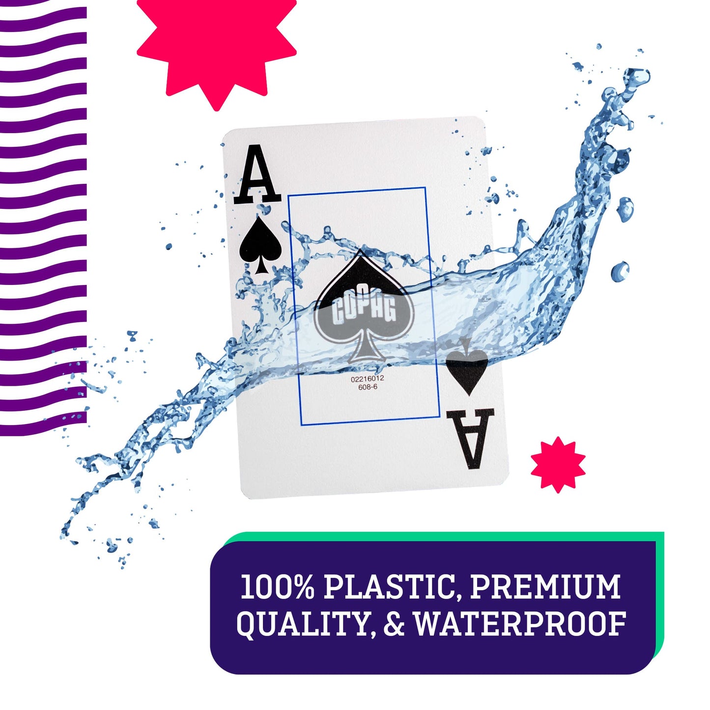 Copag 1546 Neoteric Design 100% Plastic Playing Cards, Poker Size (Standard) Violet/Yellow/Blue (Jumbo Index, 1 Set)