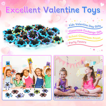 Inacorn 28 Pack Valentines Day Gifts For Kids - Fidget Toys For Kids, Classroom Fidget Spinners, Party Favors, And Kids Gifts -