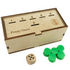 YIPPLE Penny Game - Fun Board Game for 2-6 Players, Wooden Box, Green Color, Simple & Strategic Dice Game