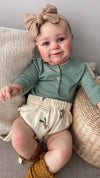 TERABITHIA 20 Inches Lifelike Premie Baby Size Reborn Baby Doll with Soft Weighted Body Feel Real Sweet Smiling Realistic Newborn Girl Doll A Moment in My Arms Forever in My Heart