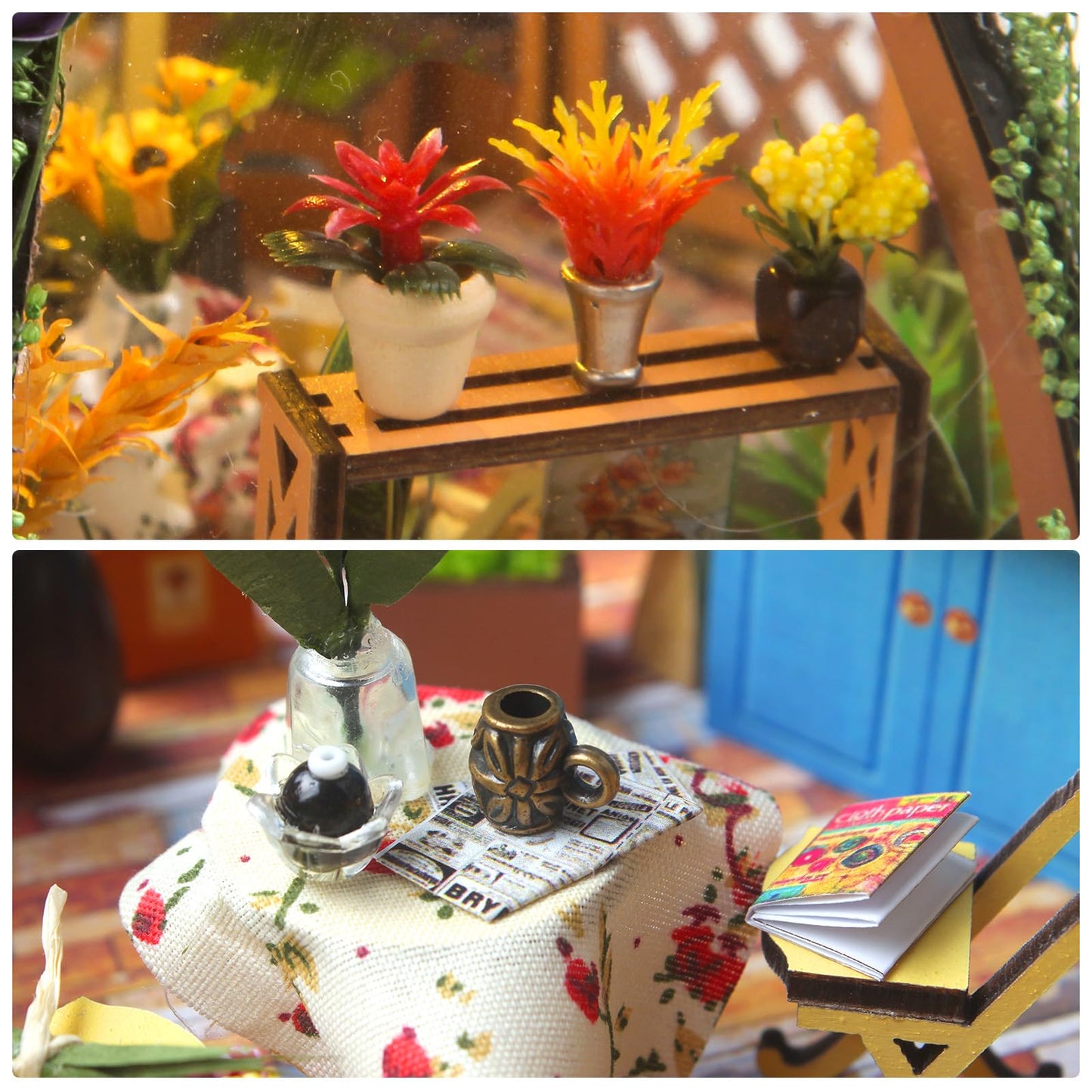 Foyucool DIY Miniature House Kits, Tiny House Kit, Doll House Kits for Adults to Building, Unique Gift for Birthday Father's Day