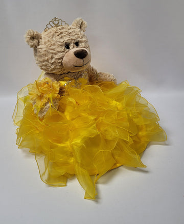 KINNEX COLLECTIONS SINCE 1997 20'' Quince Anos Quinceanera Last Doll Teddy Bear with Dress (Centerpiece) ~ ARC16832-11R (Yellow)
