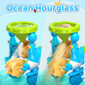 Eterfun Beach Sand Toys For Kids - Beach Toy Trolley Car With Shovel Tool Kit, Beach Bucket & Animal Molds - Summer Outdoor Gift