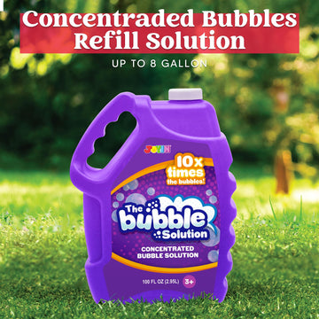 JOYIN 100 Oz Concentrated Bubble Solution (up to 8 Gallon) for Large Party in Summer Celebrations Party Favor Bubble Summer Toy Classroom Prizes Easter (Purple)