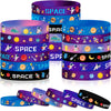 Junebrushs 42Pcs Outer Space Party Favors Silicone Bracelets Galaxy Astronaut Stars Space Rubber Wristbands Accessories For Students Space Themed Birthday Party Favors Decorations Supplies(6 Designs)