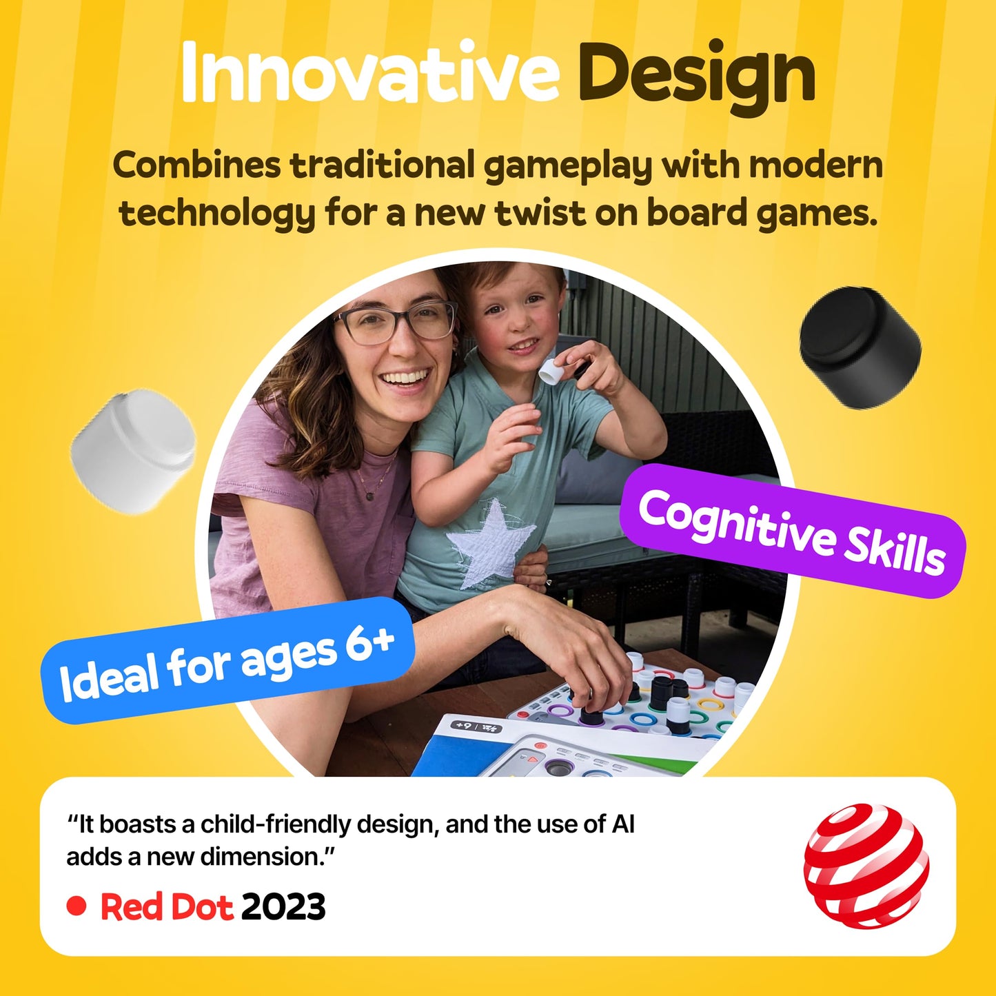 GiiKER Smart Four 3D AI-Powered Game for 1-2 Players, Travel-Friendly, Ages 6-12, Available in Black, Pink, Grey, Lavender