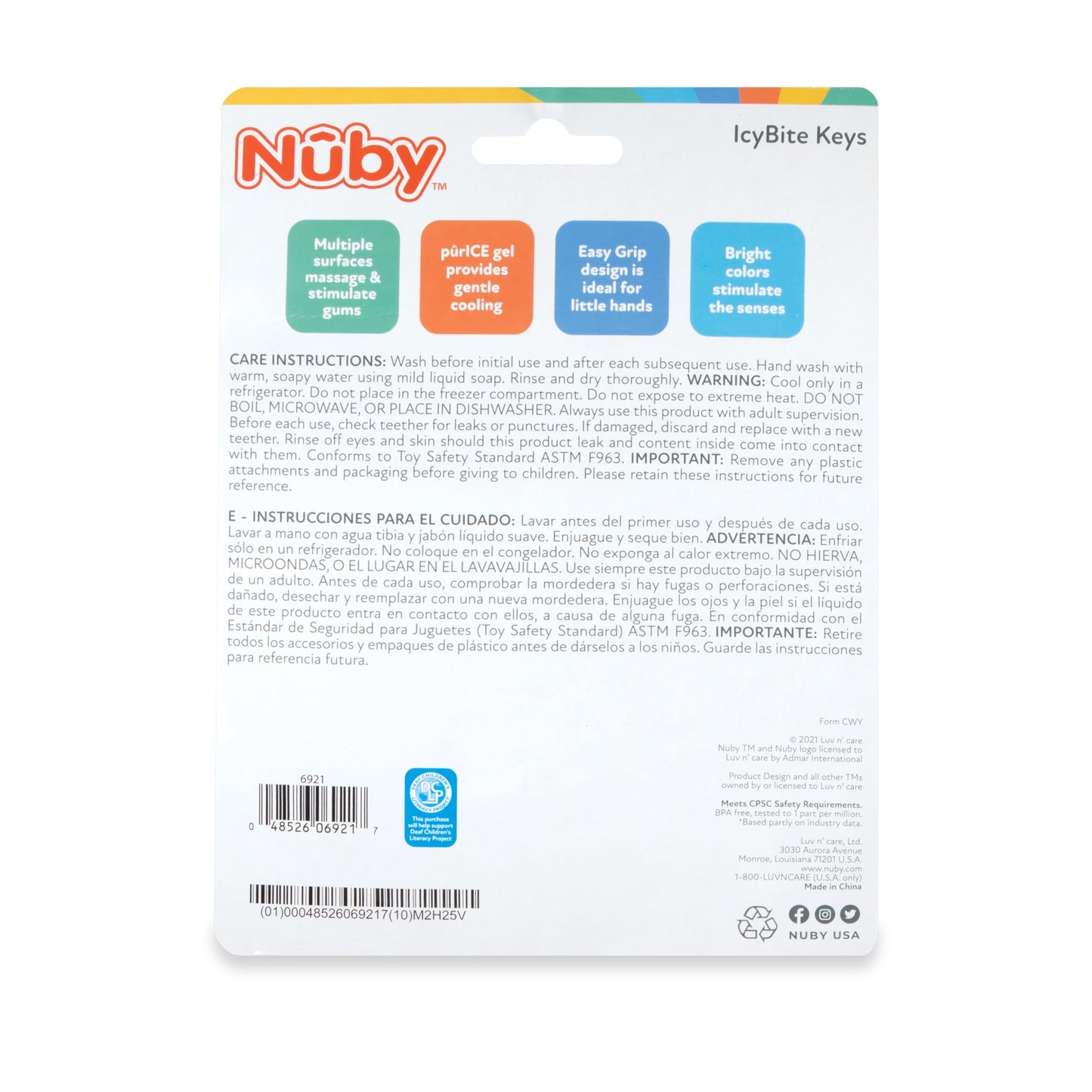 Nuby Ice Gel Teether Keys Blue And Pink