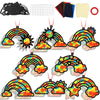 QOUBAI 32 Sets Rainbow Suncatchers Craft Kit DIY Window Stained Glass Effect Planet Rainbow Sun Paper Crafts Home School Classro