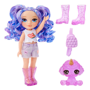 Rainbow High Littles Amethyst Willow Doll - 5.5 Posable Purple Doll with Purse & Magical Pet Dog, Gift for Kids Ages 4-12
