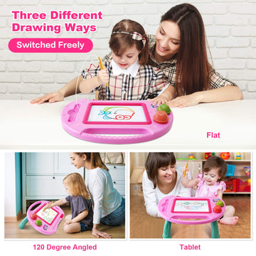 Alotjoy Toys For 1-2 Year Old Girls,Magnetic Drawing Board,Toys For Girls Age 2 3,Erasable Doodle Board For Kids,Learning Toys F