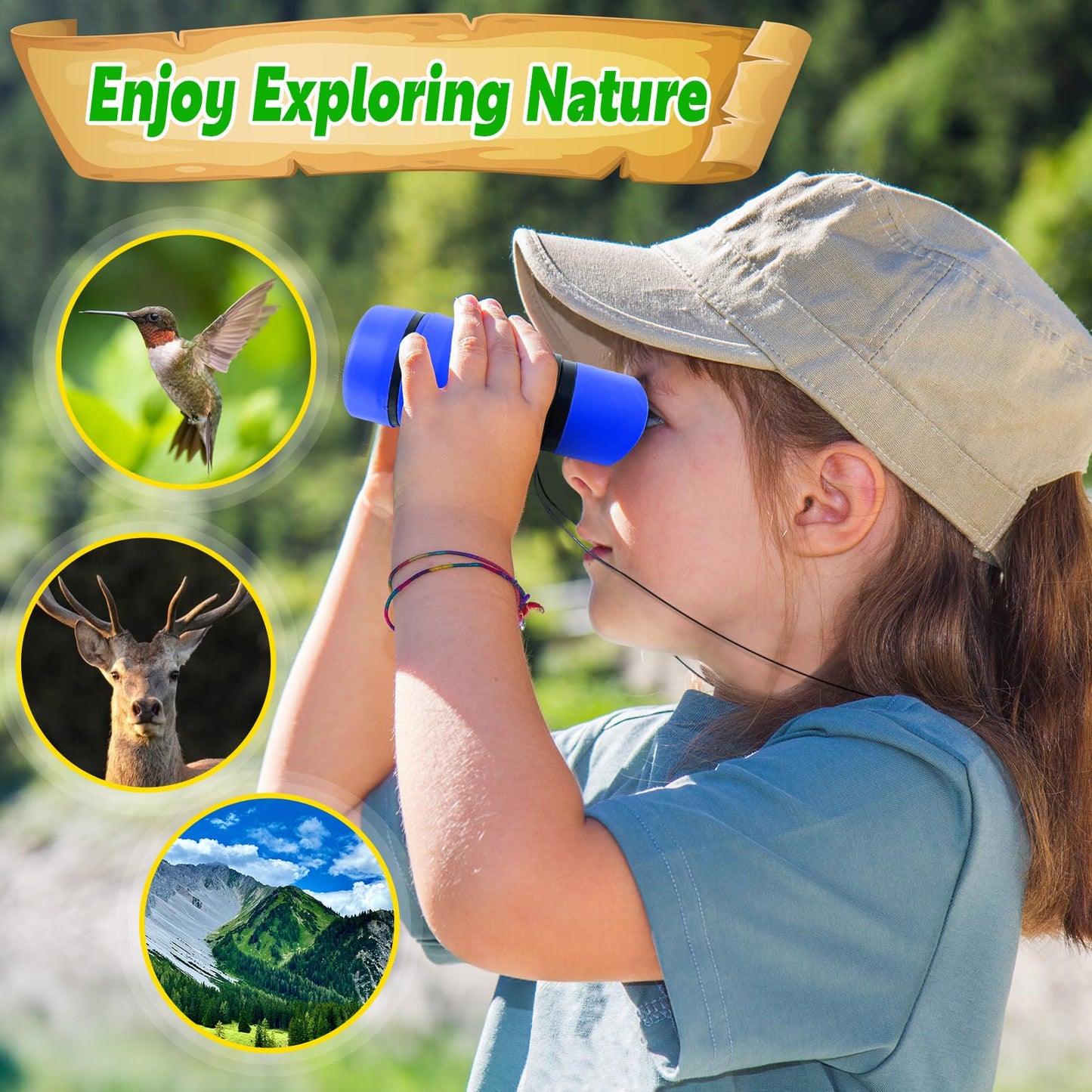 Binoculars For Kids, Kids Binoculars For Ages 3-12 Boys Girls, Outdoor Gifts Toys For Kids- Perfect For Bird Watching, Camping,