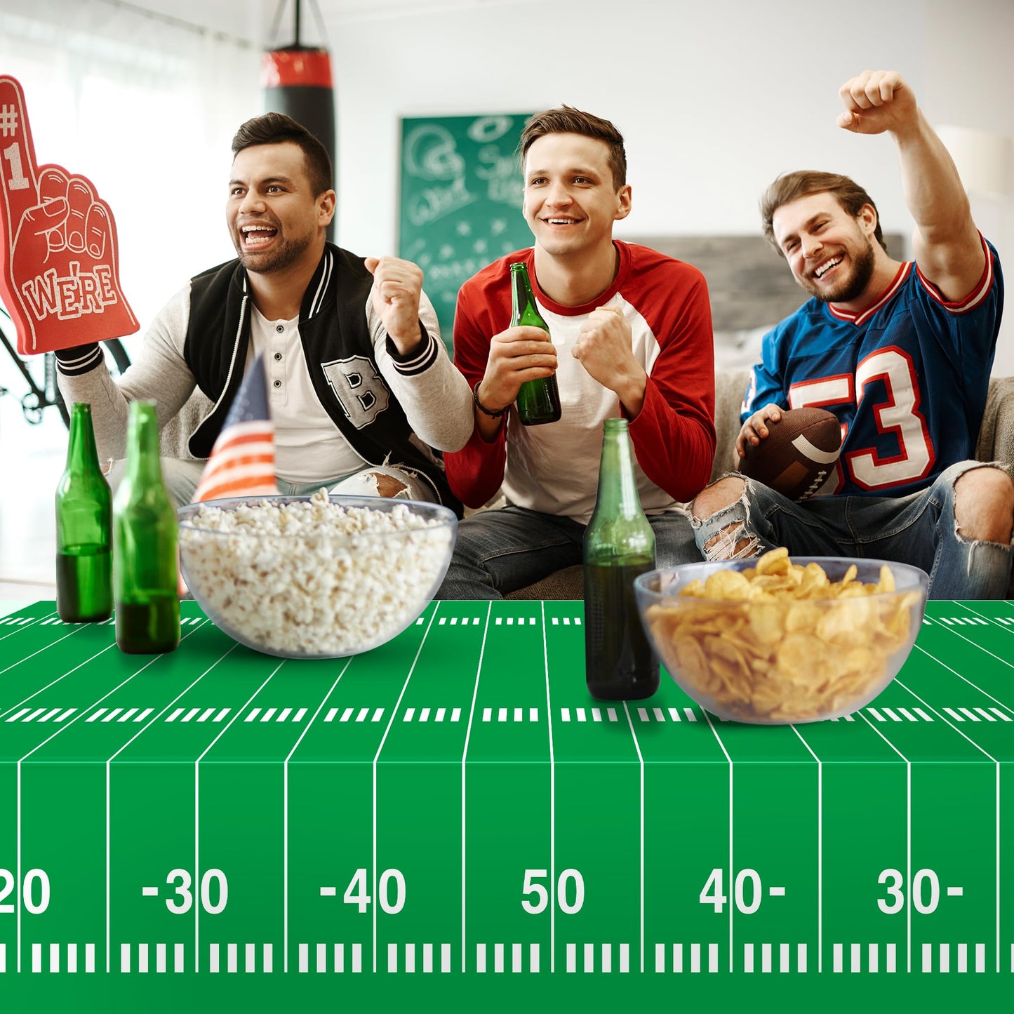 Ohome Football Party Decorations - Superbowl Party Decorations 2025 - Disposable Tablecloth Plastic Table Covers For Football Ga