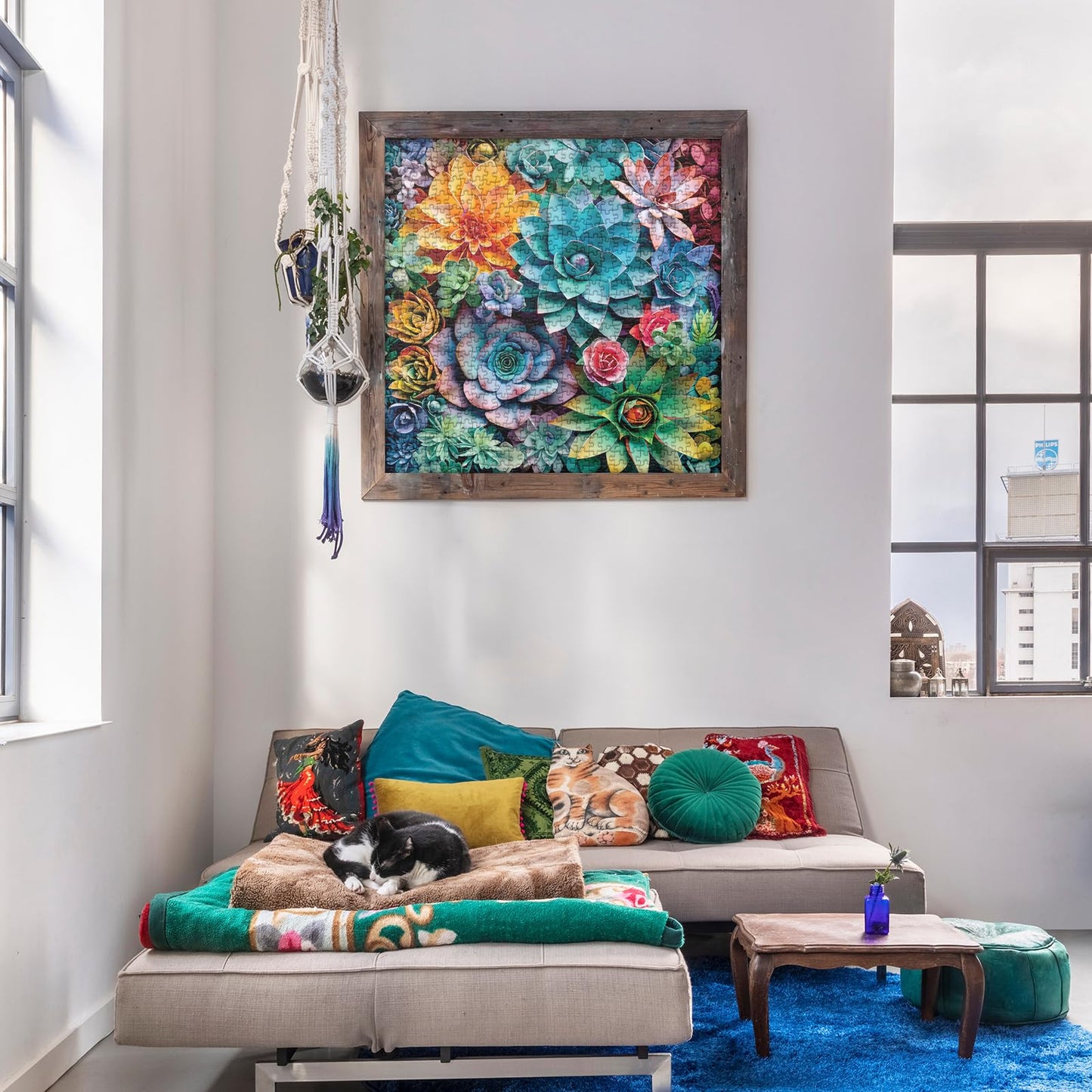 3D Succulent Puzzles For Adults 1000 Pieces Nature Plant Puzzle, Colorful Paper Cut Art Jigsaw Puzzles, Beautiful Botanical Hous