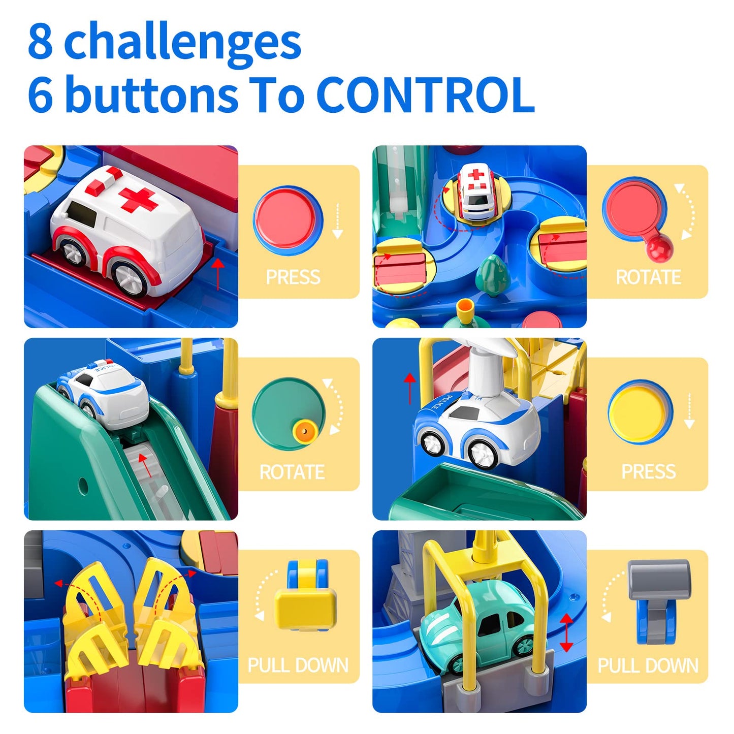 Kids Toys For 3 4 5 6 7 8 Year Old Boys Girls Race Tracks Car Adventures Toys For Boys Age 3, City Car Toys For Toddlers 2-4 Years, Educational Christmas Birthday Gifts