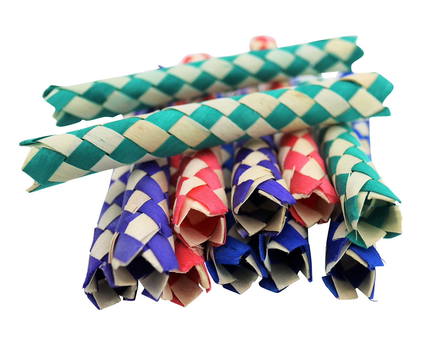 Zugar Land Cool Colorful Classic Bamboo Chinese Finger Traps (5') For Kids And Adults. (Light - Multi Color (12 Pack))