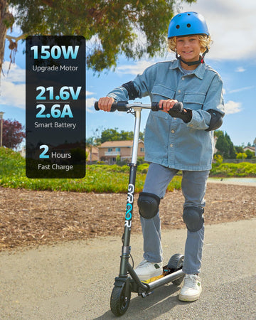 Gyroor H30 Max Electric Scooter For Kids Ages 8-12, 150W Powerful Motor, Bluetooth Music, Dual Brake System, Adjustable Height A