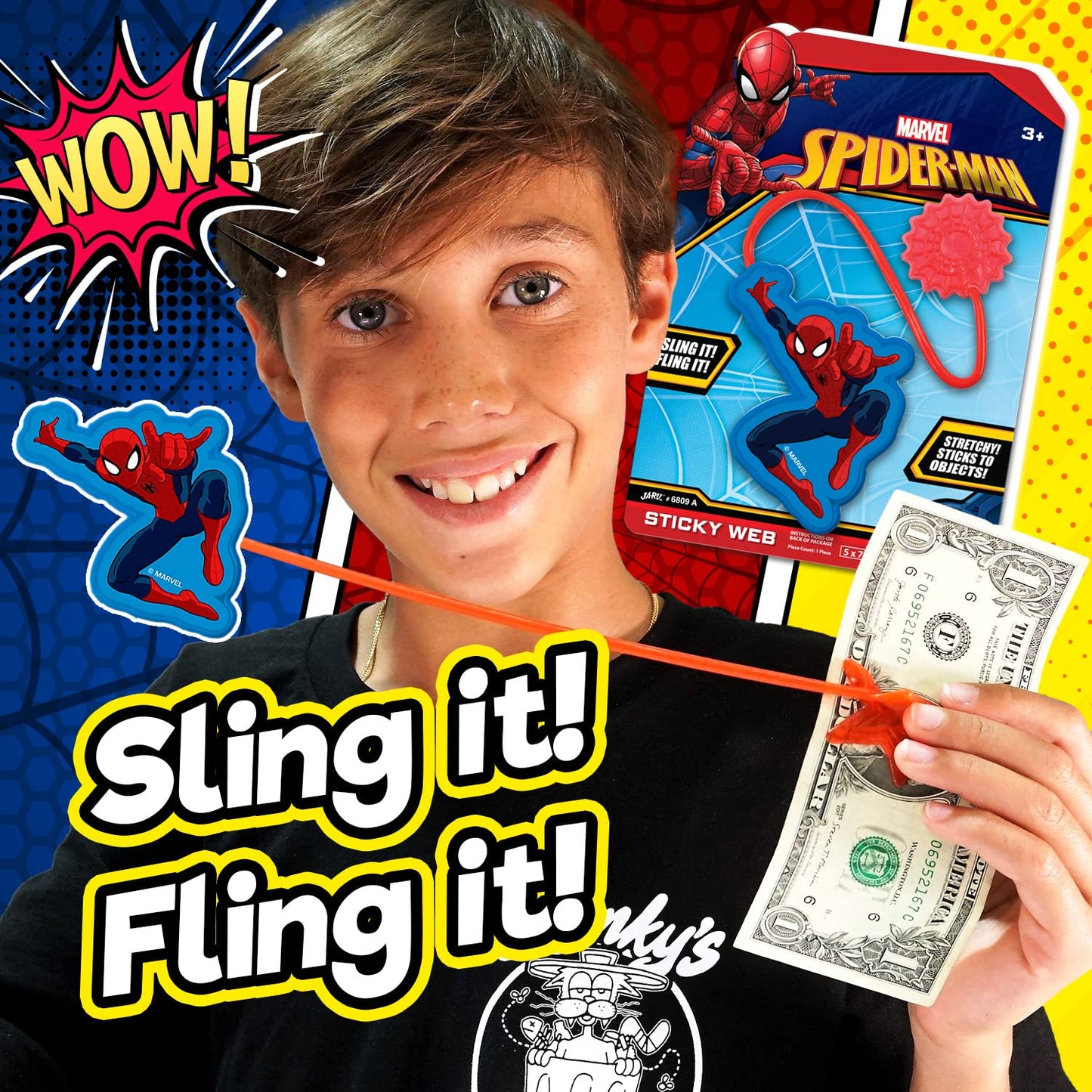 Ja-Ru Marvel Spiderman Sticky Stretchy Fidget Toy (8 Units) Just Like Sticky Hands For Kids Bulk Treasure Box Toys For Classroom Prizes. Kids Goodie Bag Stuffers. A-6809-8