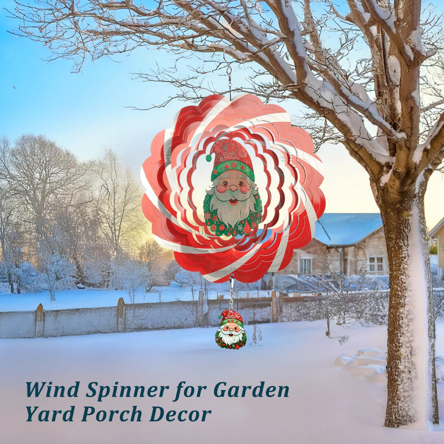 N&T Nieting Wind Spinners 12 Inch Snowman Wind Spinner For Outdoor & Indoor Decorations, Wind Spinner For Christmas Ornament Gifts