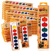 Watersay 36 Pack Halloween Pumpkin Watercolor Paint Set for Kids 8 Washable Colors with Brushes Water Color Painting Kit for Hal
