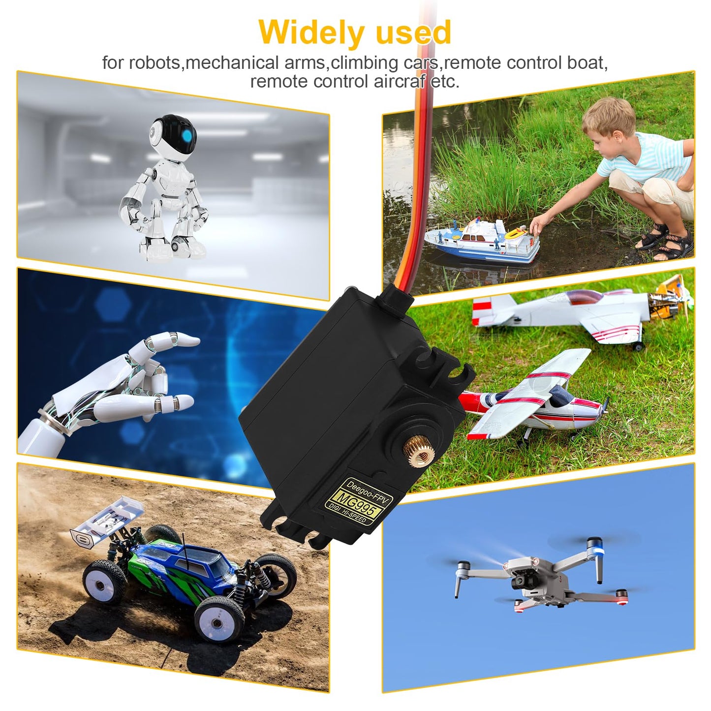 4Pcs MG995 55G Micro Servo Motor Metal Geared Motor Kit for RC Car Robot Helicopter, Mini Servos for Arduino Project