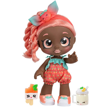 Kindi Kids Snack Time Friends - Pre-School Play Doll, Summer Peaches - For Ages 3+ | Changeable Clothes And Removable Shoes - Fu