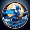 Wooden Dragon Puzzles - Unique Shaped Wooden Jigsaw Puzzles for Adults - Moonlit Blue Dragon Wooden Puzzles - Animal Wooden Puzz