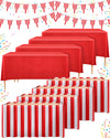 10 Pieces Carnival Theme Party Decors Carnival Table Skirts Carnival Circus Theme Tablecloths Red White Striped Pennant Banners